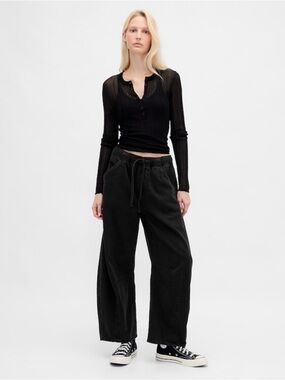 NWT GAP Mid Rise Barrel Drawstring Jeans